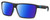 Profile View of Costa Del Mar Rincon Designer Polarized Sunglasses with Custom Cut Blue Mirror Lenses in Matte Black Smoke Gray Crystal Stripes Fade Unisex Square Full Rim Acetate 63 mm