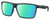 Profile View of Costa Del Mar Rincon Designer Polarized Reading Sunglasses with Custom Cut Powered Green Mirror Lenses in Matte Black Smoke Gray Crystal Stripes Fade Unisex Square Full Rim Acetate 63 mm