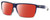Profile View of Costa Del Mar Rincon Designer Polarized Sunglasses with Custom Cut Red Mirror Lenses in Matte Denim Blue Clear Crystal Fade Unisex Square Full Rim Acetate 63 mm