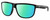 Profile View of Costa Del Mar RINCONDO Designer Polarized Reading Sunglasses with Custom Cut Powered Green Mirror Lenses in Shiny Black Unisex Panthos Full Rim Acetate 61 mm