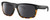 Profile View of Costa Del Mar Slack Tide Designer Polarized Sunglasses with Custom Cut Smoke Grey Lenses in Matte Black Shiny Amber Brown Tortoise Havana Unisex Square Full Rim Acetate 60 mm