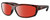 Profile View of Costa Del Mar Salt Break Designer Polarized Sunglasses with Custom Cut Red Mirror Lenses in Amber Brown Tortoise Havana Black Unisex Rectangular Full Rim Acetate 65 mm