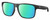 Profile View of Costa Del Mar Spearo XL Designer Polarized Reading Sunglasses with Custom Cut Powered Green Mirror Lenses in Matte Black Unisex Square Full Rim Acetate 59 mm