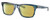 Profile View of Costa Del Mar Tybee Designer Polarized Reading Sunglasses with Custom Cut Powered Sun Flower Yellow Lenses in Blue Teal Crystal Ocean Currents Unisex Panthos Full Rim Acetate 55 mm