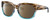 Profile View of Costa Del Mar Waterwoman II Designer Polarized Sunglasses with Custom Cut Amber Brown Lenses in Shiny Brown Beige Blue Clear Crystal Wahoo Ladies Cat Eye Full Rim Acetate 58 mm