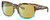 Profile View of Costa Del Mar Waterwoman Designer Polarized Reading Sunglasses with Custom Cut Powered Sun Flower Yellow Lenses in Shiny Wahoo Brown Beige Stripes Blue Crystal Ladies Cat Eye Full Rim Acetate 55 mm