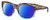 Profile View of Costa Del Mar Waterwoman Designer Polarized Reading Sunglasses with Custom Cut Powered Blue Mirror Lenses in Shiny Wahoo Brown Beige Stripes Blue Crystal Ladies Cat Eye Full Rim Acetate 55 mm