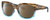 Profile View of Costa Del Mar Waterwoman Designer Polarized Reading Sunglasses with Custom Cut Powered Amber Brown Lenses in Shiny Wahoo Brown Beige Stripes Blue Crystal Ladies Cat Eye Full Rim Acetate 55 mm