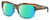 Profile View of Costa Del Mar Waterwoman Designer Polarized Reading Sunglasses with Custom Cut Powered Green Mirror Lenses in Shiny Wahoo Brown Beige Stripes Blue Crystal Ladies Cat Eye Full Rim Acetate 55 mm