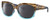 Profile View of Costa Del Mar Waterwoman Designer Polarized Reading Sunglasses with Custom Cut Powered Smoke Grey Lenses in Shiny Wahoo Brown Beige Stripes Blue Crystal Ladies Cat Eye Full Rim Acetate 55 mm
