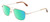 Profile View of American Optical Checkmate Designer Polarized Reading Sunglasses with Custom Cut Powered Green Mirror Lenses in Shiny Gold Amber Brown Unisex Pilot Full Rim Metal 56 mm