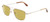 Profile View of American Optical Checkmate Designer Polarized Reading Sunglasses with Custom Cut Powered Sun Flower Yellow Lenses in Shiny Gold Amber Brown Unisex Pilot Full Rim Metal 56 mm
