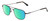 Profile View of American Optical Checkmate Designer Polarized Reading Sunglasses with Custom Cut Powered Green Mirror Lenses in Matte Black Brown Tortoise Havana Unisex Pilot Full Rim Metal 56 mm