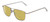 Profile View of American Optical Airman Designer Polarized Reading Sunglasses with Custom Cut Powered Sun Flower Yellow Lenses in Satin Pewter Grey Clear Unisex Pilot Full Rim Metal 56 mm