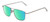 Profile View of American Optical Airman Designer Polarized Reading Sunglasses with Custom Cut Powered Green Mirror Lenses in Satin Pewter Grey Clear Unisex Pilot Full Rim Metal 56 mm