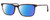 Profile View of Chopard VCH285-0722 Designer Polarized Reading Sunglasses with Custom Cut Powered Blue Mirror Lenses in Brown Tortoise Havana Black Grey Unisex Rectangular Full Rim Acetate 55 mm