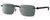 Profile View of Chopard VCHD84-0627 Designer Polarized Sunglasses with Custom Cut Smoke Grey Lenses in Satin Gunmetal Grey Black Mens Rectangular Full Rim Metal 56 mm