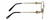Side View of Chopard VCHC52S-0300 Designer Progressive Lens Prescription Rx Eyeglasses in Shiny 23KT Gold Plated/Black/Heart Gemstone Accent Ladies Round Full Rim Metal 51 mm