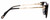 Side View of Chopard 23KT Gold Plated VCH323S-0700 Cateye Reading Glasses Black/Gemstone 53mm