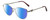 Profile View of Chopard VCHF51S-0579 Designer Polarized Sunglasses with Custom Cut Blue Mirror Lenses in Shiny Silver/Mulberry Purple Crystal/Gemstone Accent Ladies Cat Eye Full Rim Metal 54 mm