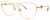 Profile View of Chopard VCHF51S-08FC Designer Bi-Focal Prescription Rx Eyeglasses in Shiny 23KT Gold Plated/Pink Crystal/Gemstone Accent Ladies Cat Eye Full Rim Metal 54 mm
