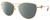 Profile View of Chopard VCHF51S-08FC Designer Polarized Sunglasses with Custom Cut Smoke Grey Lenses in Shiny 23KT Gold Plated/Pink Crystal/Gemstone Accent Ladies Cat Eye Full Rim Metal 54 mm