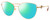 Profile View of Chopard VCHF51S-08FC Designer Polarized Reading Sunglasses with Custom Cut Powered Green Mirror Lenses in Shiny 23KT Gold Plated/Pink Crystal/Gemstone Accent Ladies Cat Eye Full Rim Metal 54 mm