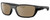 Profile View of Costa Del Mar Whitetip Designer Polarized Sunglasses with Custom Cut Amber Brown Lenses in Matte Black Unisex Rectangular Full Rim Acetate 58 mm