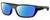 Profile View of Costa Del Mar Whitetip Designer Polarized Reading Sunglasses with Custom Cut Powered Blue Mirror Lenses in Matte Black Unisex Rectangular Full Rim Acetate 58 mm