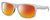 Profile View of Costa Del Mar Baffin Designer Polarized Sunglasses with Custom Cut Red Mirror Lenses in Matte Light Grey Unisex Square Full Rim Acetate 58 mm