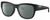 Profile View of Costa Del Mar Caleta Designer Polarized Sunglasses with Custom Cut Smoke Grey Lenses in Matte Black Plum Purple Unisex Square Full Rim Acetate 55 mm