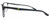 Side View of Columbia C117S Designer Reading Glasses Satin Black Green Rectangular 59mm