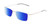 Profile View of Porsche Design P8364 Designer Polarized Sunglasses with Custom Cut Blue Mirror Lenses in Shiny Gold Black Unisex Rectangular Full Rim Titanium 55 mm