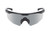 Front View of Wiley-X PT-1SC Semi-Rimless Sunglass Black/Interchangeable Lens Grey/Clear 130mm