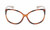 Front View of Wiley-X Mystique Designer Reading Eye Glasses in Gloss Amber Brown Demi Tortoise Havana Gold Ladies Oval Full Rim Acetate 64 mm