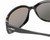Close Up View of Wiley-X Mystique Women Oval Designer Sunglasses Black Silver/Polarized Grey 64mm