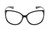 Front View of Wiley-X Mystique Designer Reading Eye Glasses with Custom Cut Powered Lenses in Gloss Black Silver Ladies Oval Full Rim Acetate 64 mm