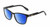 Profile View of QUAY Australia Hardwire Designer Polarized Reading Sunglasses with Custom Cut Powered Blue Mirror Lenses in Gloss Black Gold Unisex Square Full Rim Acetate 55 mm