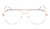 Front View of QUAY Australia High Key Mini Unisex Blue Light Reading Glasses Gold Crystal 59mm
