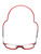Top View of Calabria SP04 Snap Magnetic Reading Glasses Crystal Red Front Connect Adjustable Temples Around Neck Hanging Readers