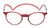 Front View of Calabria SP04 Round Snap Magnetic Reading Glasses Blue Light Crystal Red Adjustable Temples Around Neck Hanging Readers