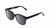 Profile View of BCBG BAR104BL Designer Polarized Sunglasses with Custom Cut Smoke Grey Lenses in Gloss Black Silver Unisex Panthos Full Rim Acetate 52 mm