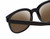 Close Up View of BCBG BAR104BL Designer Polarized Sunglasses with Custom Cut Amber Brown Lenses in Gloss Black Silver Unisex Panthos Full Rim Acetate 52 mm