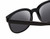 Close Up View of BCBG BAR104BL Designer Polarized Sunglasses with Custom Cut Smoke Grey Lenses in Gloss Black Silver Unisex Panthos Full Rim Acetate 52 mm