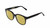 Profile View of BCBG BAR104BL Designer Polarized Reading Sunglasses with Custom Cut Powered Sun Flower Yellow Lenses in Gloss Black Silver Unisex Panthos Full Rim Acetate 52 mm