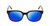 Front View of BCBG BAR104BL Designer Polarized Reading Sunglasses with Custom Cut Powered Blue Mirror Lenses in Gloss Black Silver Unisex Panthos Full Rim Acetate 52 mm