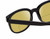 Close Up View of BCBG BAR104BL Designer Polarized Reading Sunglasses with Custom Cut Powered Sun Flower Yellow Lenses in Gloss Black Silver Unisex Panthos Full Rim Acetate 52 mm