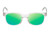 Front View of BCBG BAR104BL Unisex Pantho Polarized Sunglasses in Clear Crystal 52mm with Green Mirror Lenses