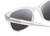 Close Up View of BCBG BAR104BL Designer Polarized Reading Sunglasses with Custom Cut Powered Smoke Grey Lenses in Clear Crystal Glitter Unisex Panthos Full Rim Acetate 52 mm