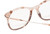 Close Up View of BCBG BAR105 Designer Progressive Lens Prescription Rx Eyeglasses in Crimson Maroon Red Rose Gold  Unisex Cat Eye Full Rim Acetate 52 mm